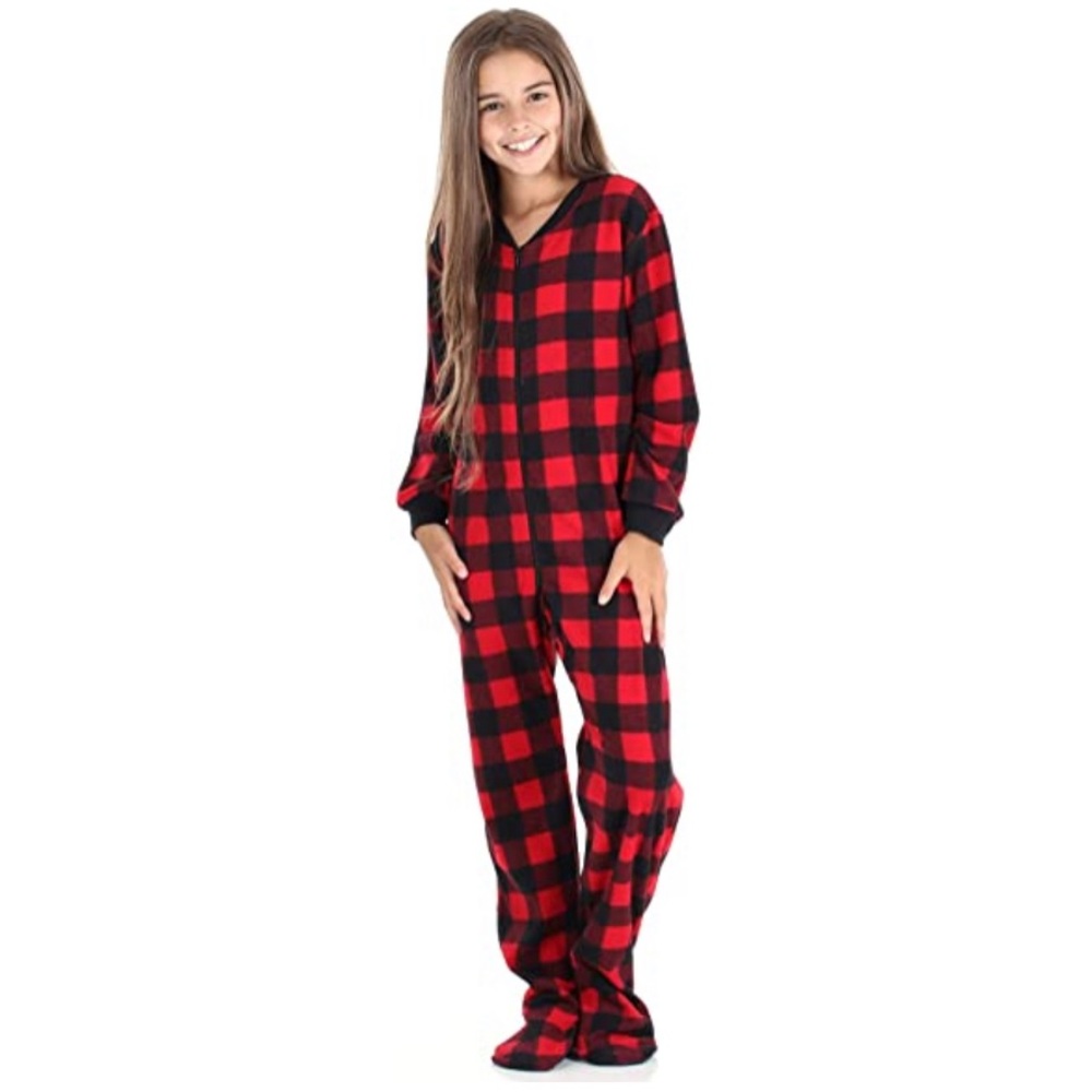 Sleepyheads Fleece Buffalo Plaid Onesie Pajama